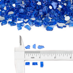 Close-up of Stanbroil Fire Glass showing jewel-like cobalt blue finish