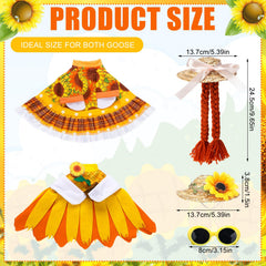 Close-up of sunflower design on Abbylike goose outfit