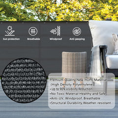Close-up of SUNLAX privacy screen grommet detail