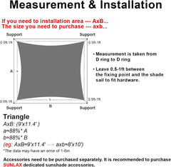 Close-up of SUNLAX sun shade sail D-ring and stitching