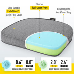 Close-up of SUNROX Gel Memory Foam Chair Cushion with ties