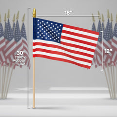 Close-up of Super Tough American Flag showing sewn edges