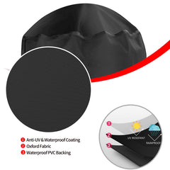 Close-up of the adjustable hook-and-loop strap of the grill cover