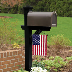 Close-up of the American Flag on the garden flag holder