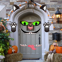 Close-up of the black cat face decorations from POILKMNI
