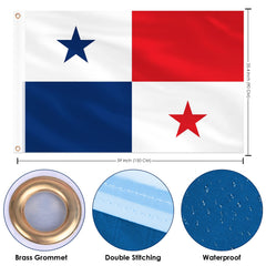 Close-up of the brass grommet on the Panama flag