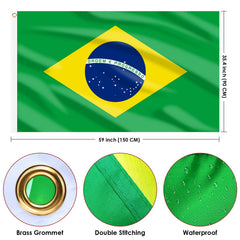 Close-up of the brass grommets on the AhfuLife Brazil Flag