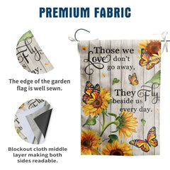 Close-up of the butterfly design on DZGlobal garden flag