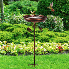 Close-up of the copper basin of DREAMSOUL bird bath