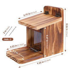 Close-up of the cover of MIXXIDEA Wooden Squirrel Feeder