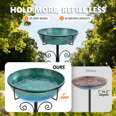 Close-up of the detachable basin of inanil bird bath