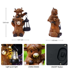 Close-up of the details on Goodeco Highland Cow Garden Statue