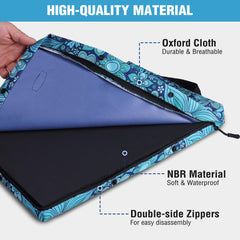 Close-up of the double-sided zipper on WORKPRO kneeling pad