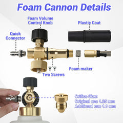 Close-up of the dual-ended connector of Tool Daily Foam Cannon