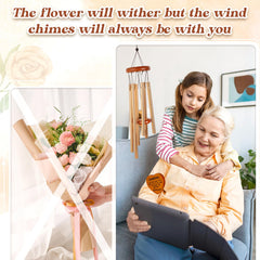 Close-up of the engraved tag on the Grandma Gift Wind Chimes