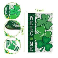 Close-up of the fabric texture of the OHOME Shamrock Garden Flag
