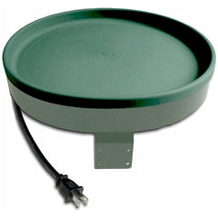 Close-up of the Farm Innovators Heated Bird Bath with power cord