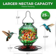 Close-up of the flower-shaped feeding ports on the feeder