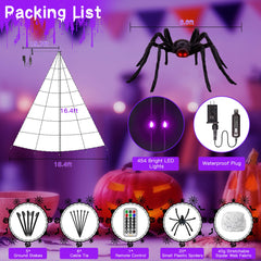 Close-up of the giant spider with red glowing eyes