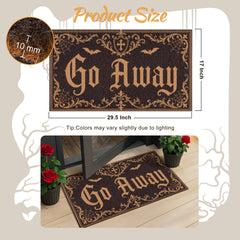 Close-up of the gothic lettering on Fttoyoly Halloween Door Mat