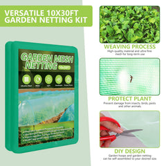 Close-up of the green ultra-fine mesh netting