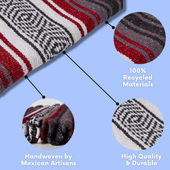 Close-up of the hand-tied tassels on the El Paso yoga blanket