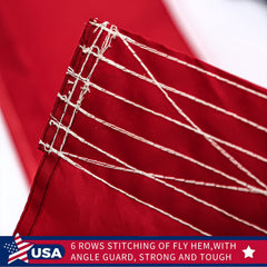 Close-up of the heavy-duty brass grommets on Freefy American Flag