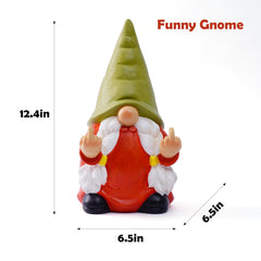 Close-up of the humorous design of the gnome statue