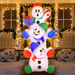 Close-up of the Joiedomi 6 FT Christmas snowman showing details and fabric