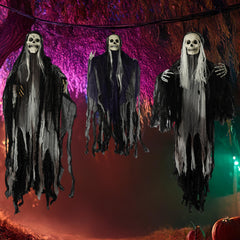 Close-up of the largest Hourleey skeleton ghost with flowing robes