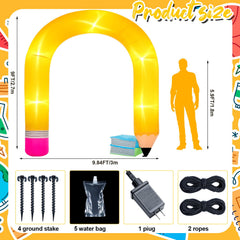 Close-up of the LED lights on the Shappy Inflatable Pencil Arch