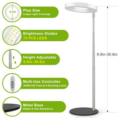 Close-up of the LORDEM Grow Light's sturdy metal base