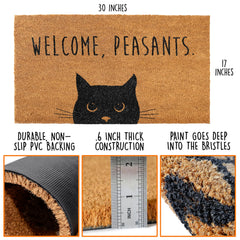 Close-up of the MAINEVENT Black Cat Doormat texture