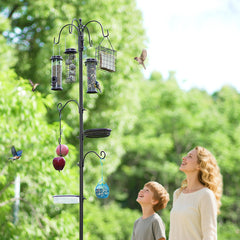 Close-up of the MIXXIDEA bird feeder hooks and suet cage
