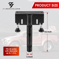 Close-up of the mounting bracket of the JY PERFORMANCE Truck Flag Pole Holder