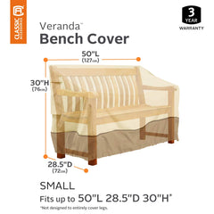 Close-up of the padded handle on the Classic Accessories Veranda Bench Cover
