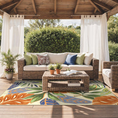 Close-up of the plush chenille texture of GENIMO Outdoor Rug