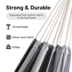 Close-up of the poly-cotton fabric of the SUNCREAT Hammock