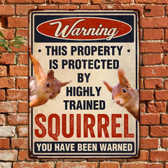 Close-up of the pre-drilled holes on the Funny Squirrels Sign