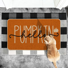 Close-up of the pumpkin design on Artoid Mode Doormat