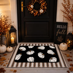 Close-up of the pumpkin pattern on Tinideya doormat