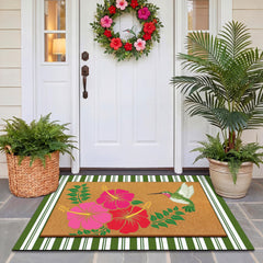 Close-up of the rubber non-slip backing of the doormat