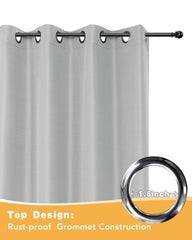 Close-up of the silver polyester fabric of outdoor curtains