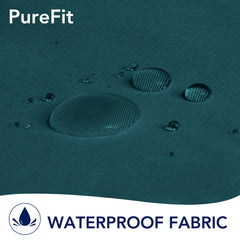 Close-up of the silver rust-proof grommet on PureFit outdoor curtains