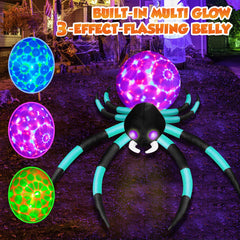 Close-up of the spider's 7-colour-shifting eyes