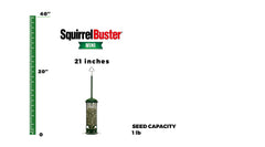 Close-up of the squirrel-proof shroud on Brome Bird Feeder
