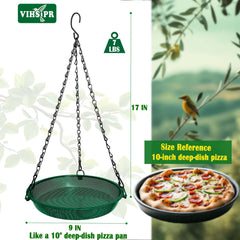 Close-up of the stainless steel mesh tray of the VIHSIPR bird feeder