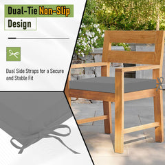 Close-up of the straps on Basic Beyond Outdoor Chair Cushions for secure fit