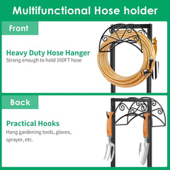 Close-up of the sturdy metal frame of TomCare Hose Holder
