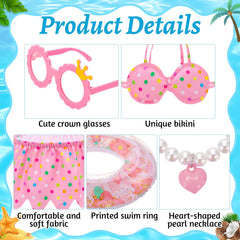 Close-up of the stylish hat included in the Hoemwarm Pink Bikini Goose Outfit